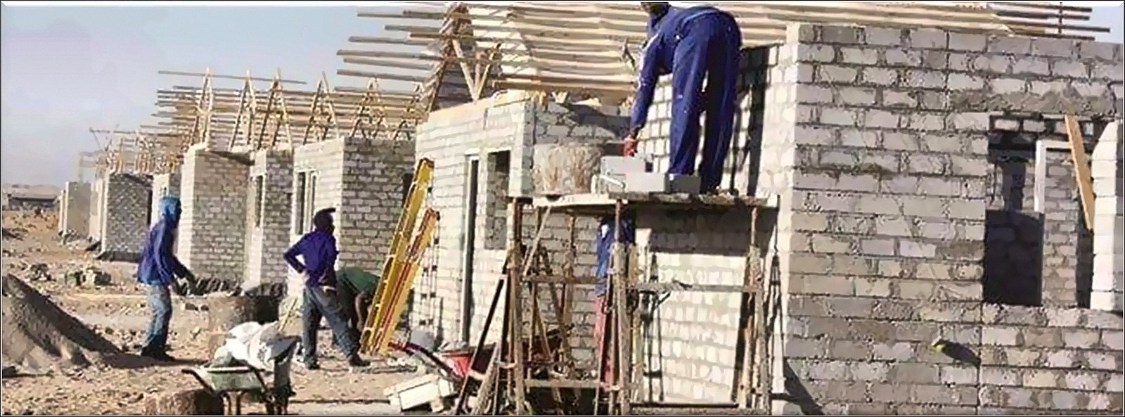 Block-work housing under construction