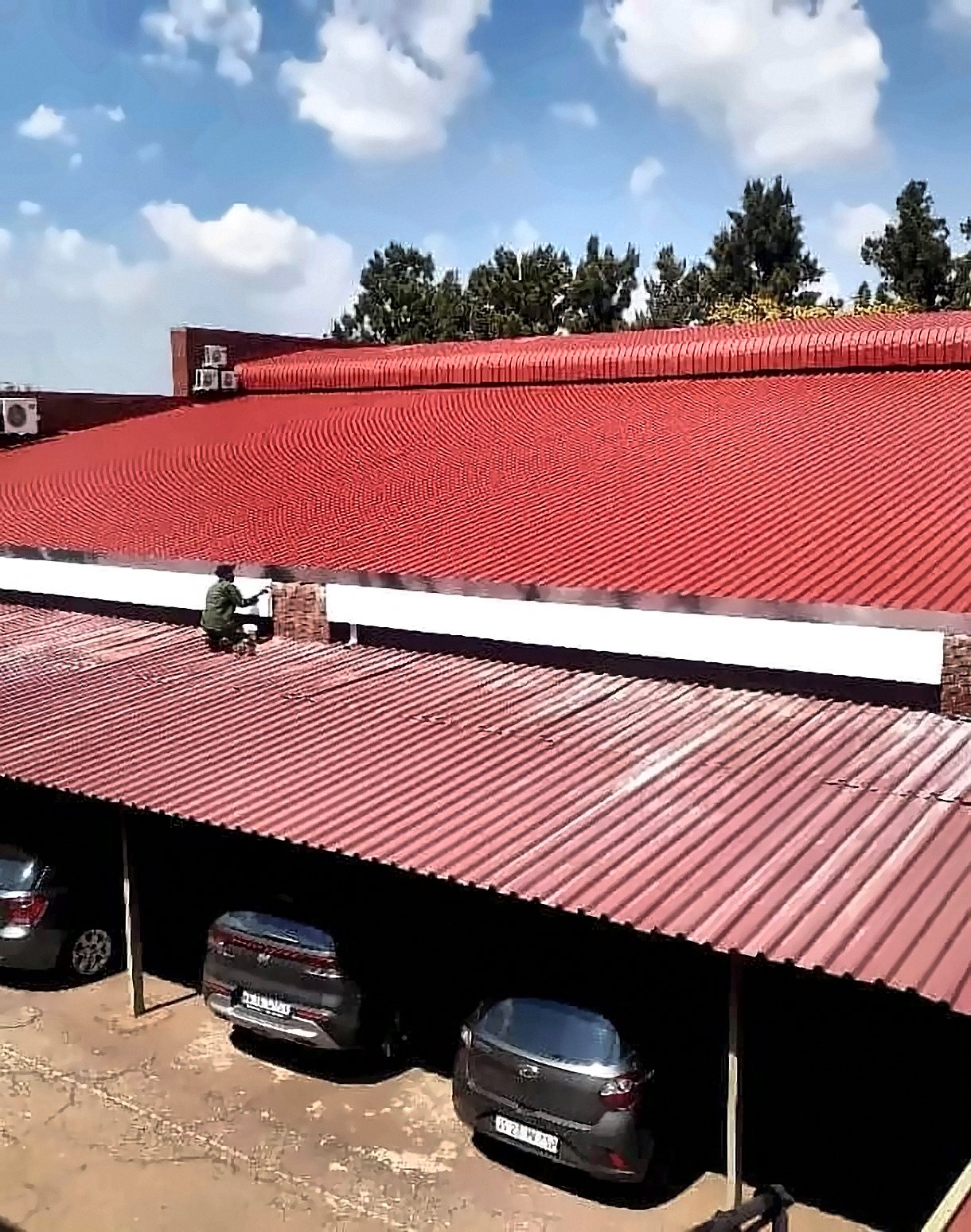 Refurbished red roofs at Sedibeng TVET College